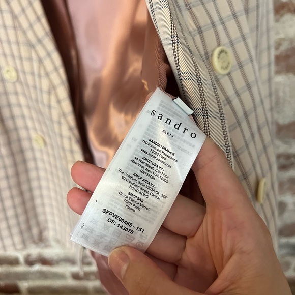 Blush Sandro Metallic Tweed Oversized Blazer - Picture 7 of 9